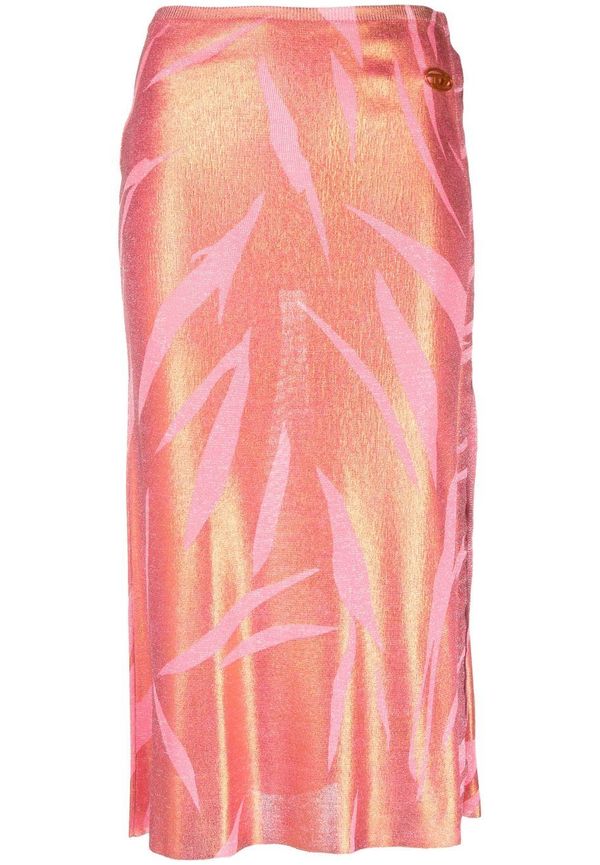 Diesel sunset logo-plaque skirt - Orange