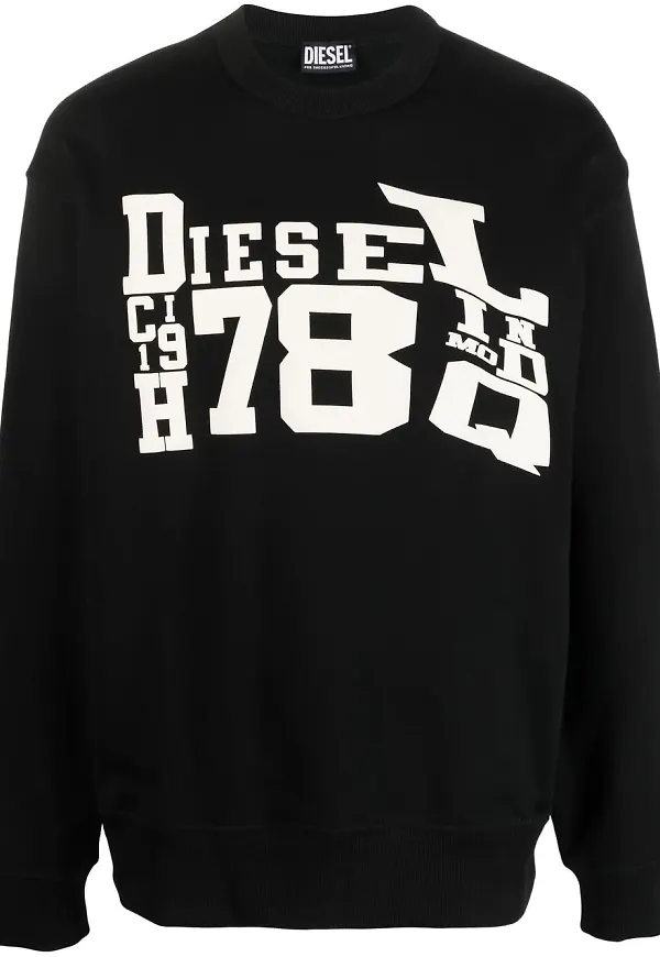 Diesel sweatshirt med grafiskt tryck - Svart