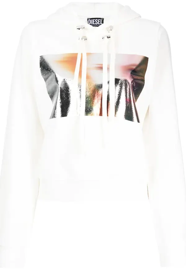 Diesel sweatshirt med grafiskt tryck - Vit