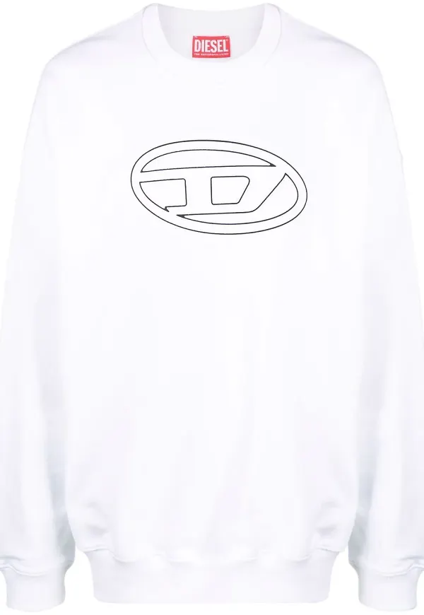 Diesel sweatshirt med logotyp - Vit