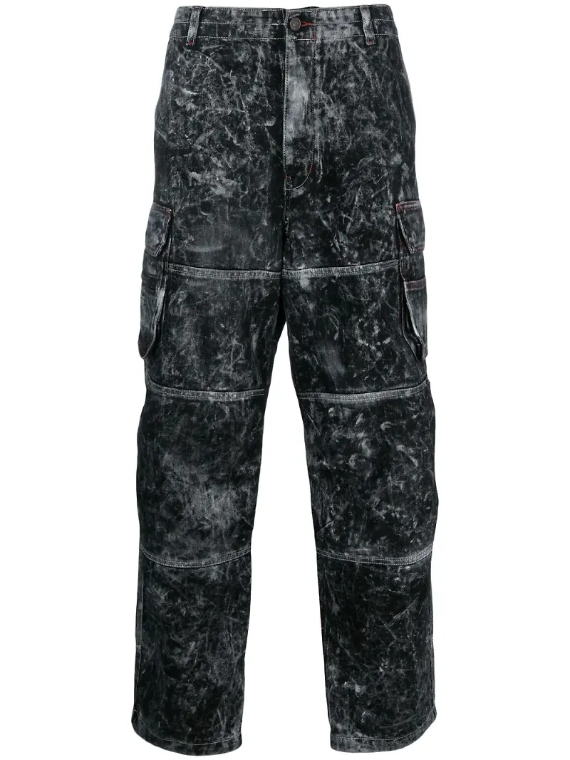Diesel syratvättade straight-jeans - Blå