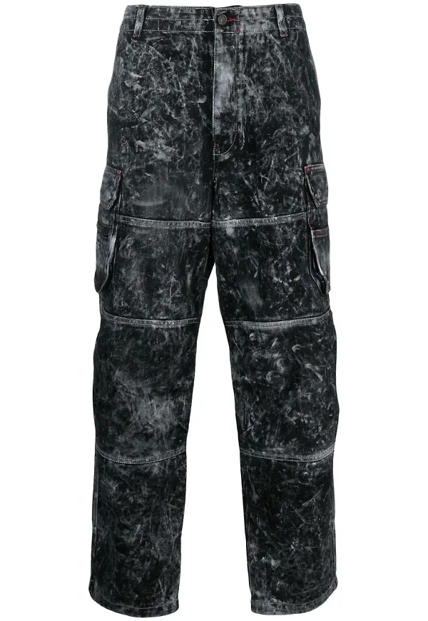 Diesel syratvättade straight-jeans - Blå