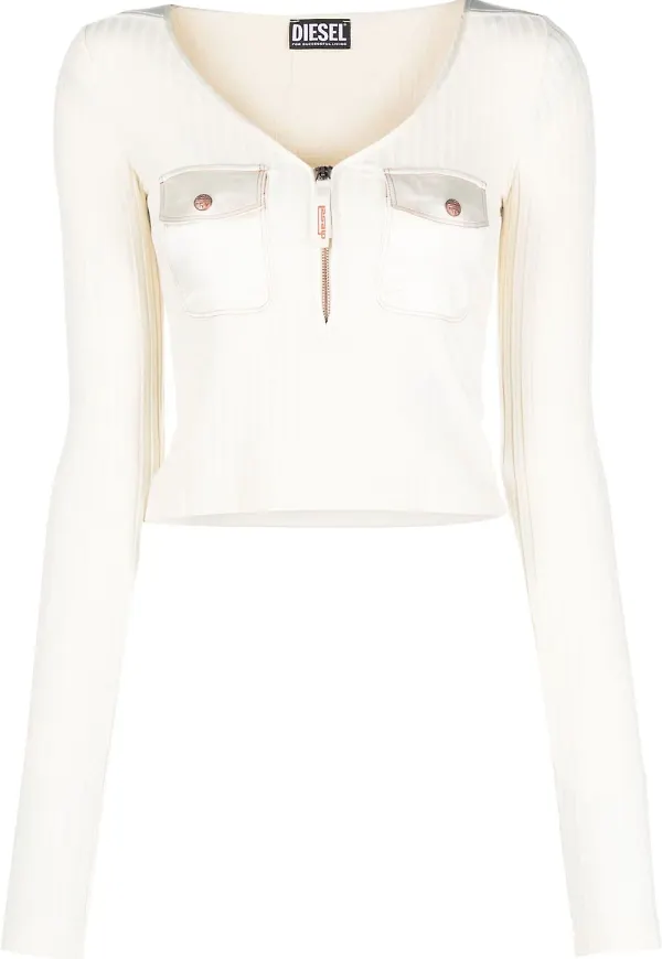 Diesel T-Bordie ribbad croptop - Neutral