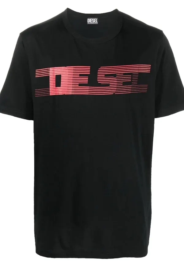 Diesel T-JUST-E19 t-shirt med logotyp - Svart