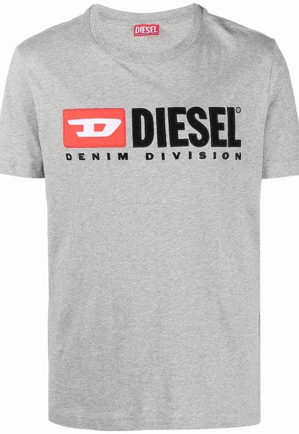 Diesel t-shirt med broderad logotyp - Grå