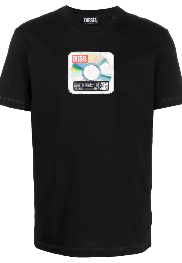 Diesel t-shirt med CD-motiv - Svart