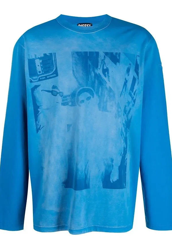 Diesel t-shirt med grafiskt tryck - Blå