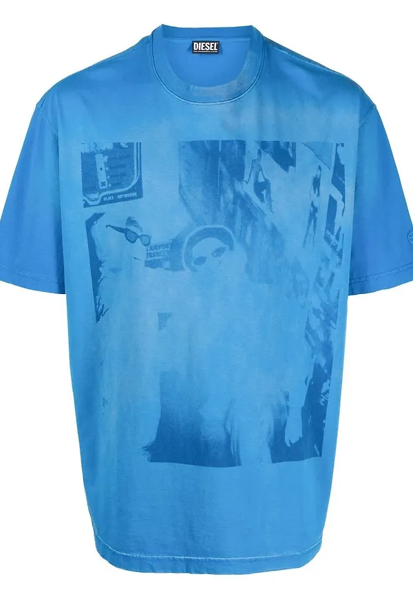Diesel t-shirt med grafiskt tryck - Blå