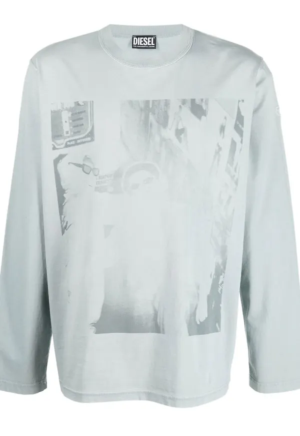 Diesel t-shirt med grafiskt tryck - Grå