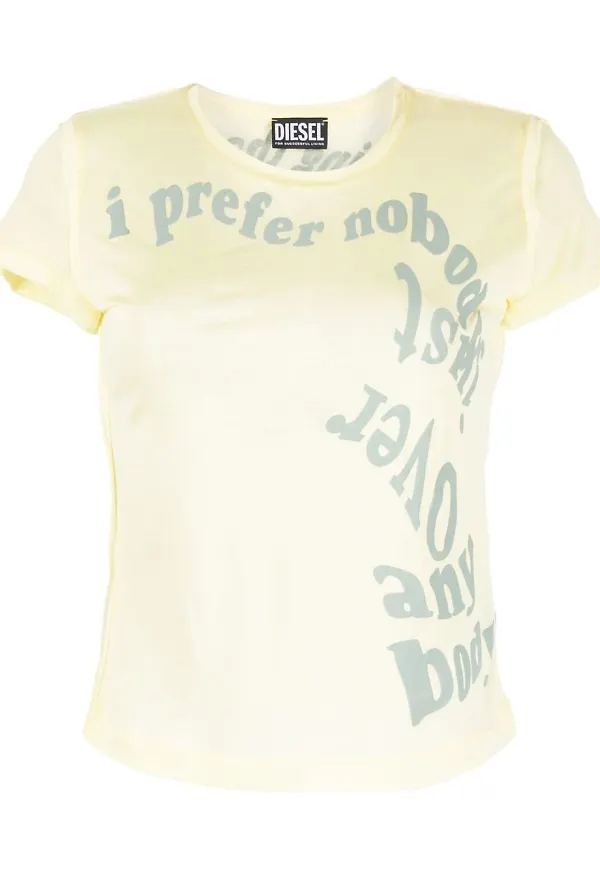 Diesel t-shirt med grafiskt tryck - Gul