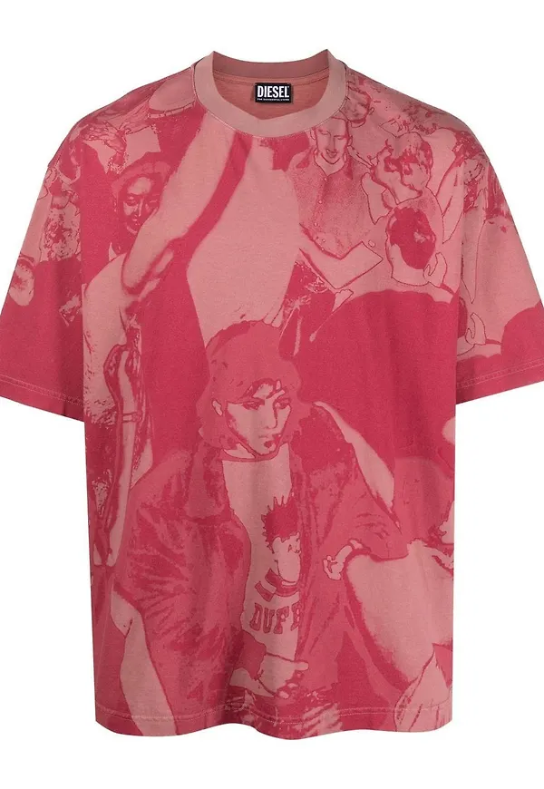Diesel t-shirt med grafiskt tryck - Rosa