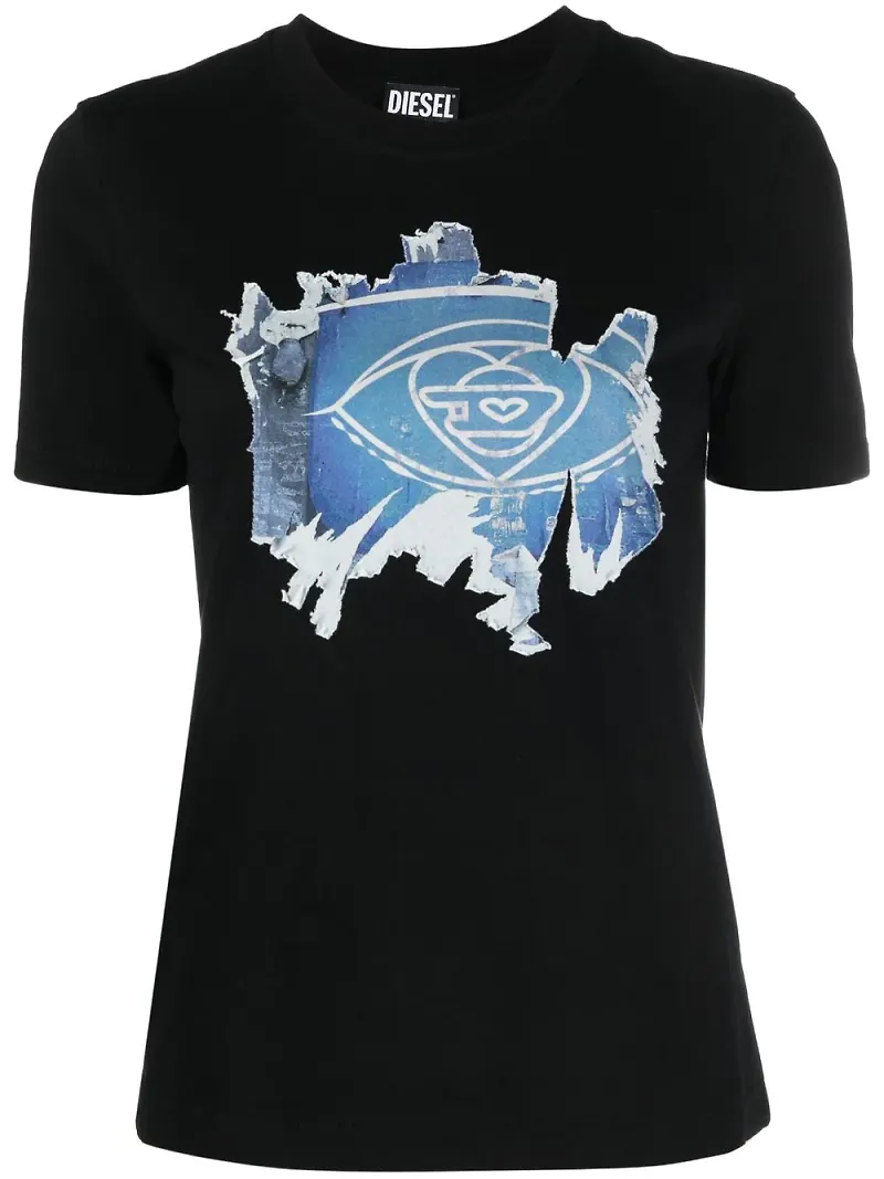 Diesel t-shirt med grafiskt tryck - Svart