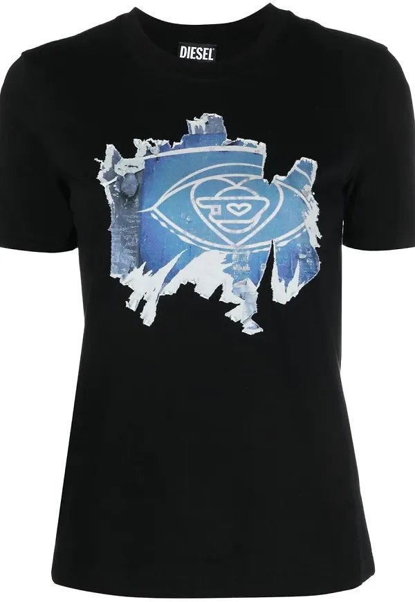 Diesel t-shirt med grafiskt tryck - Svart