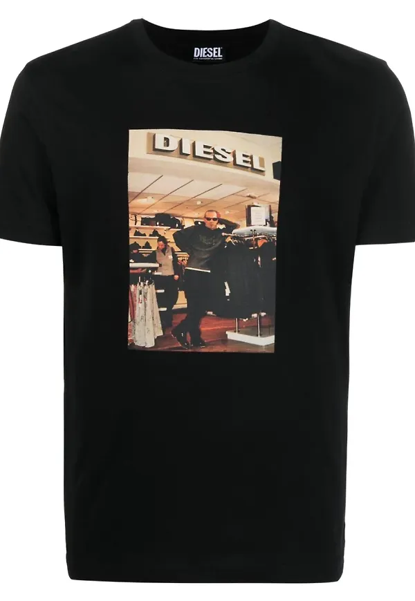 Diesel t-shirt med grafiskt tryck - Svart