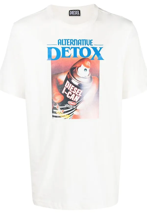 Diesel t-shirt med grafiskt tryck - Vit