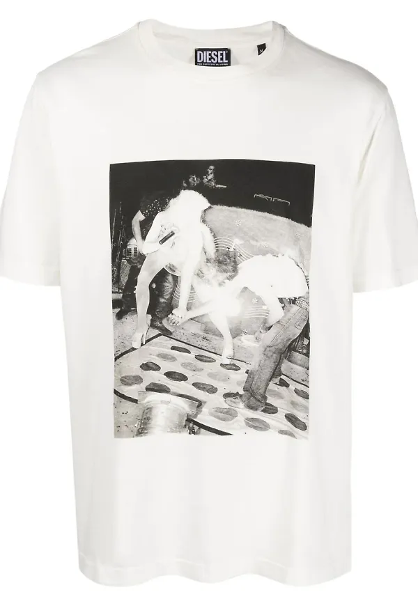 Diesel t-shirt med grafiskt tryck - Vit