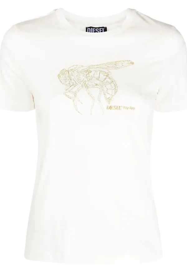 Diesel t-shirt med grafiskt tryck - Vit