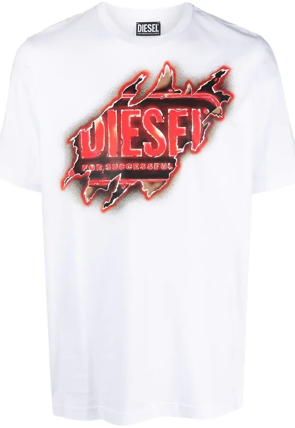 Diesel t-shirt med grafiskt tryck - Vit