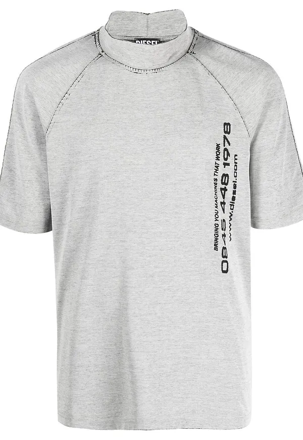 Diesel t-shirt med halvpolokrage - Grå