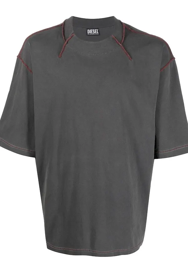 Diesel t-shirt med kontraststygn - Grå