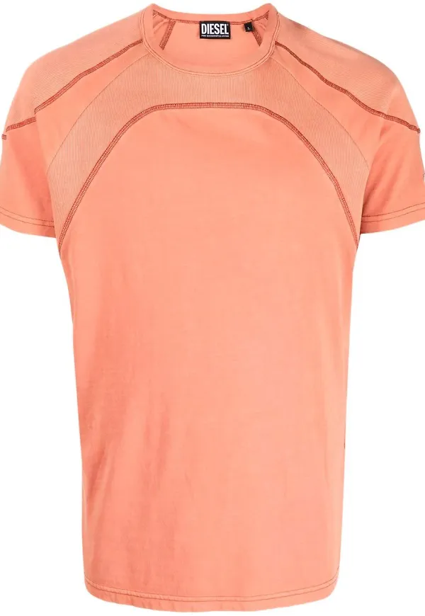 Diesel t-shirt med kontraststygn - Orange