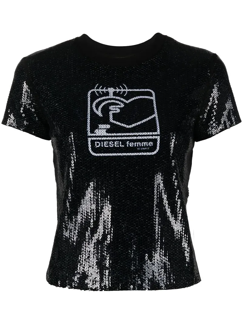 Diesel t-shirt med logotyp - Svart