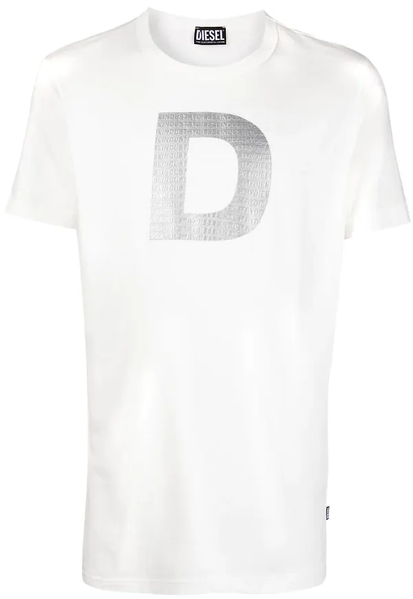 Diesel t-shirt med präglad logotyp - Vit