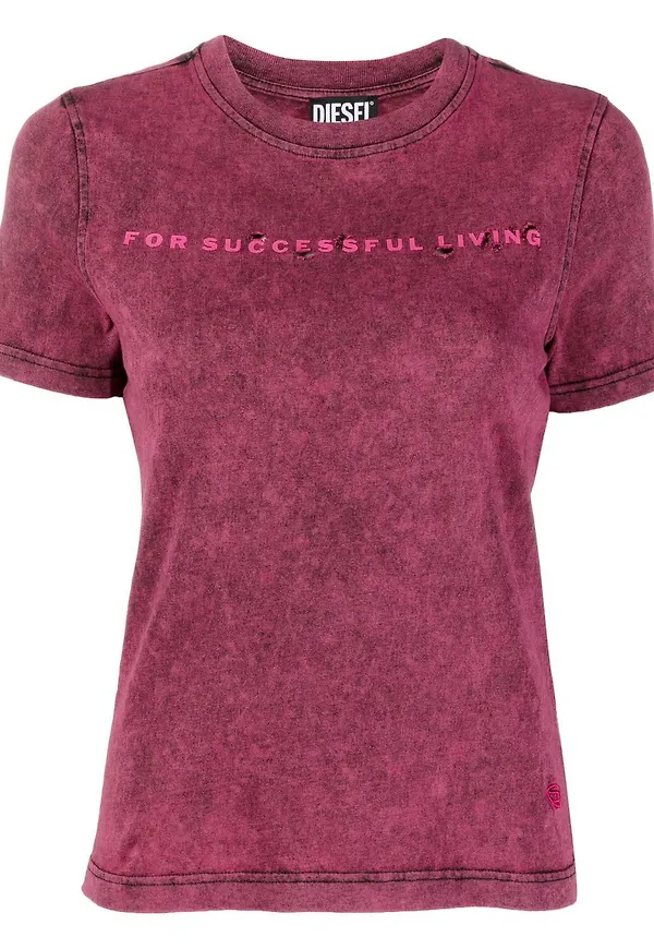 Diesel t-shirt med slogan - Rosa