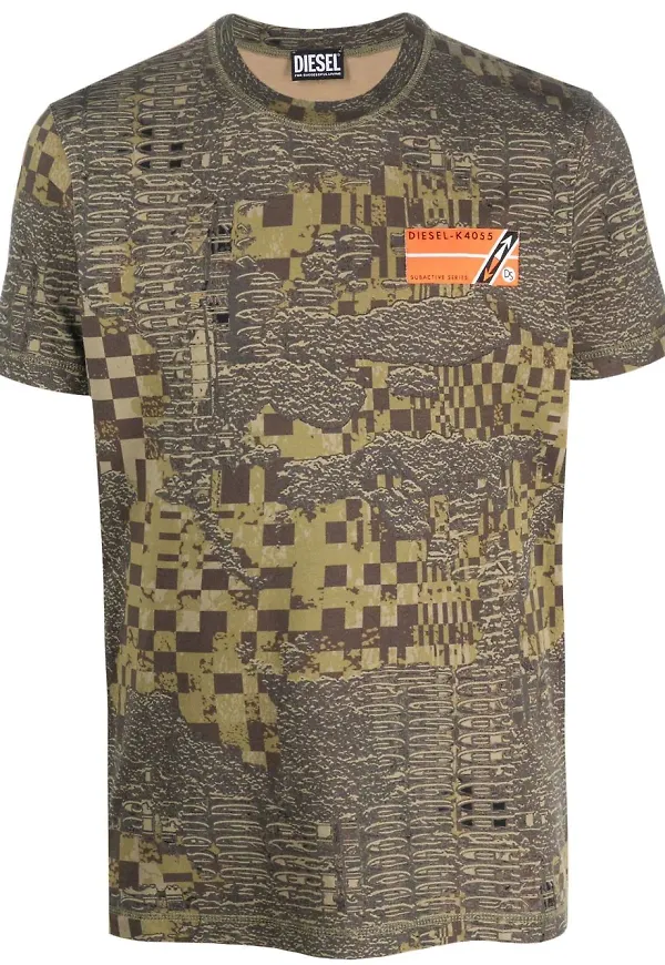 Diesel t-shirt med tryck - Grön