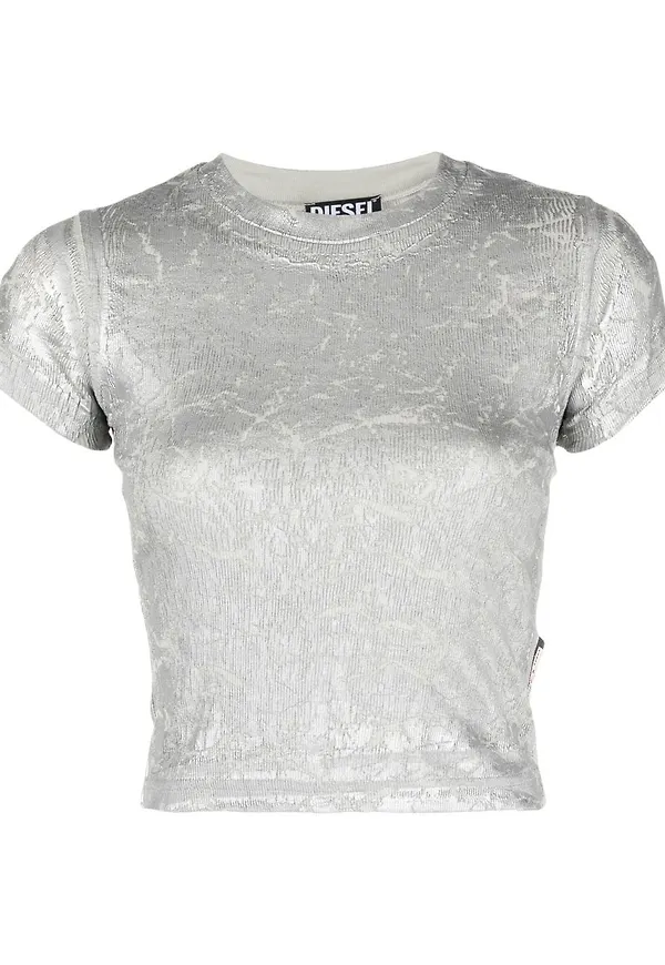 Diesel T-Skinzy-E1 ribbad t-shirt - Grå