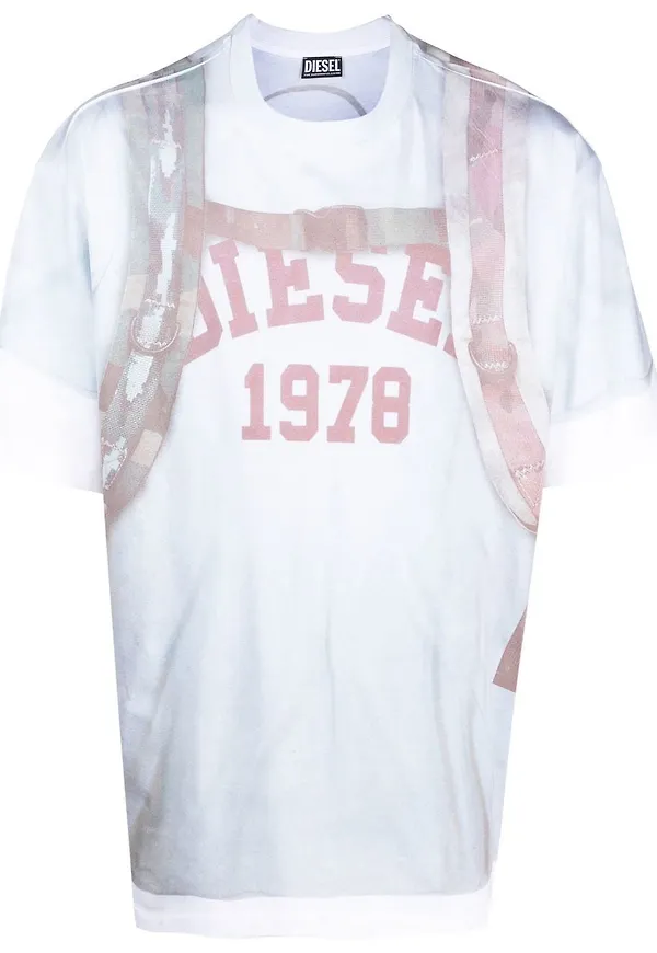 Diesel T-WASH-E3 långärmad t-shirt - Vit