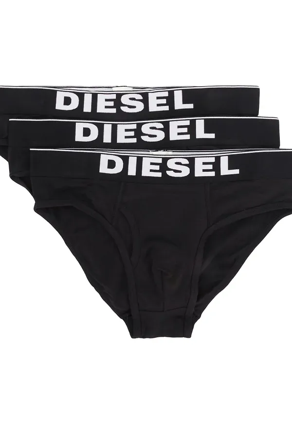 Diesel three pack logo briefs - Svart