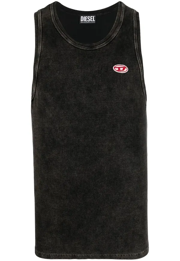 Diesel topp med broderad logotyp - Svart