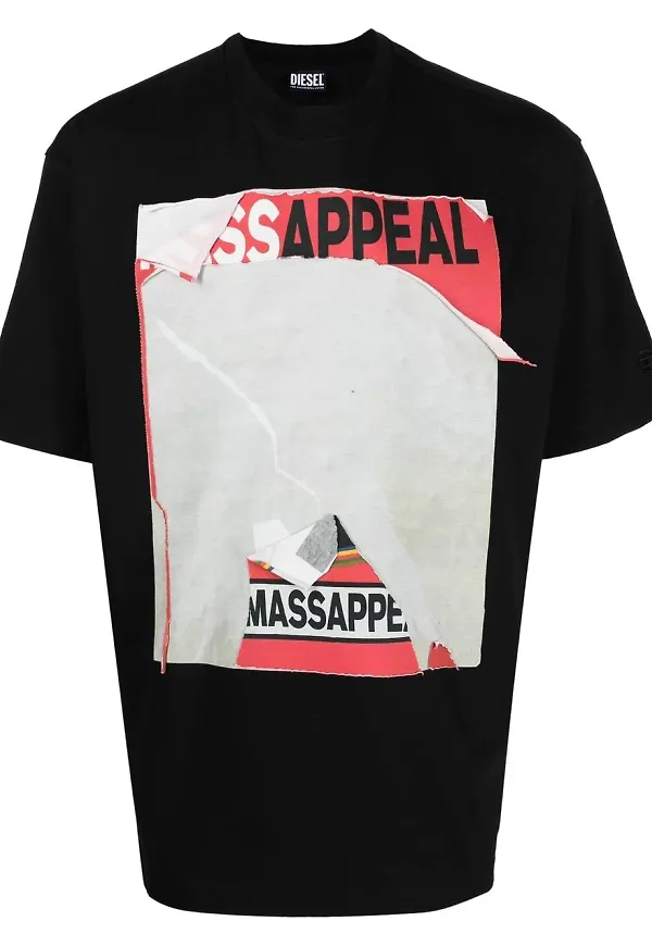 Diesel Torn Poster t-shirt - Svart