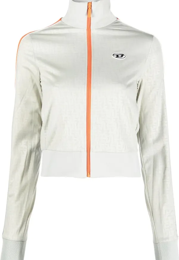 Diesel träningsjacka med monogram - Grön
