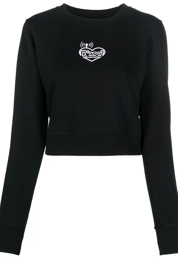 Diesel tröja med broderad logotyp - Svart
