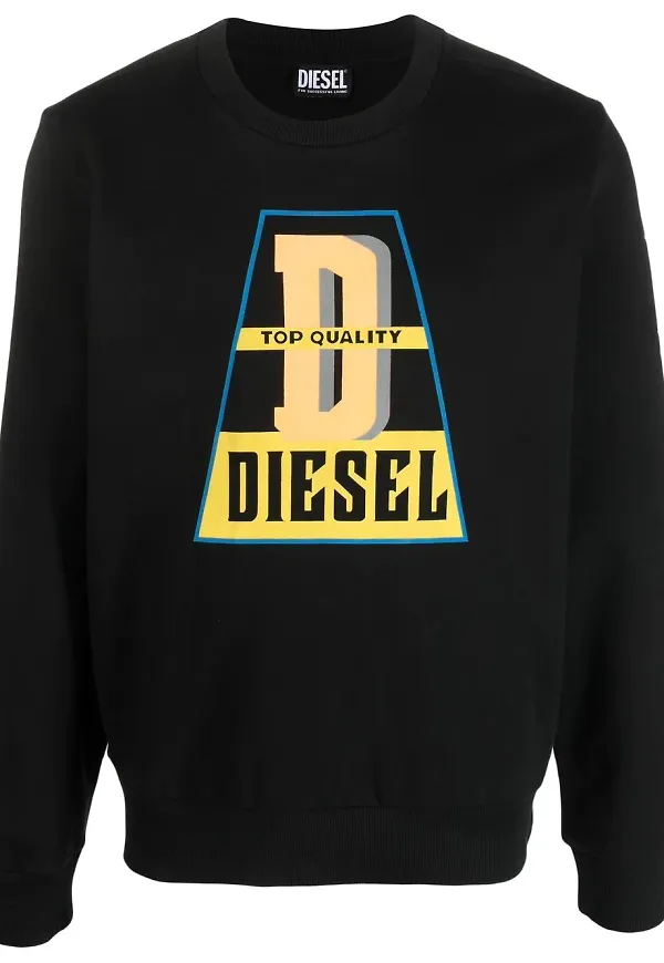 Diesel tröja med grafiskt tryck - Svart