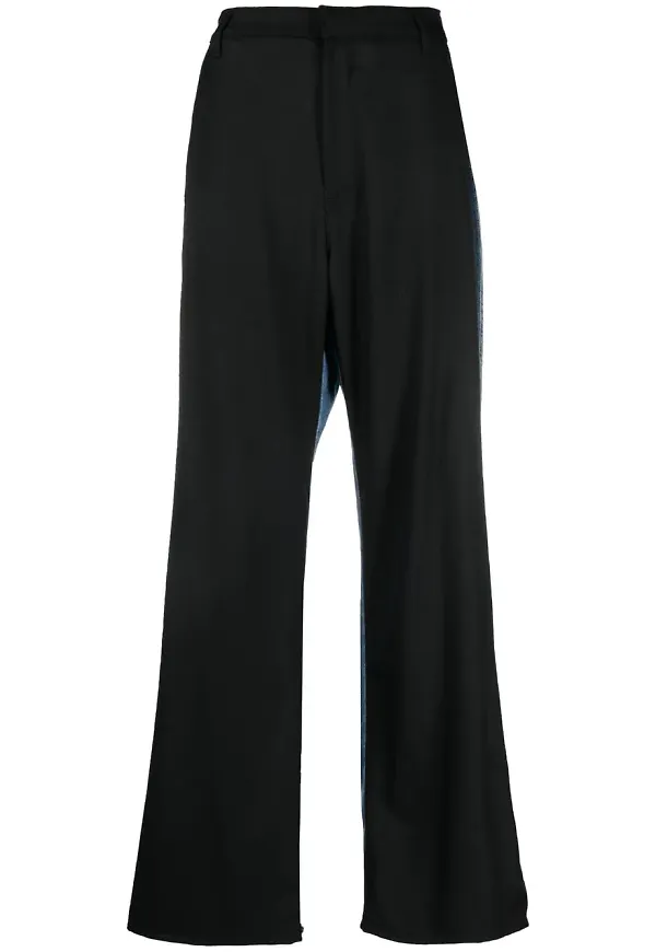 Diesel tvåfärgade wide leg-jeans - Svart