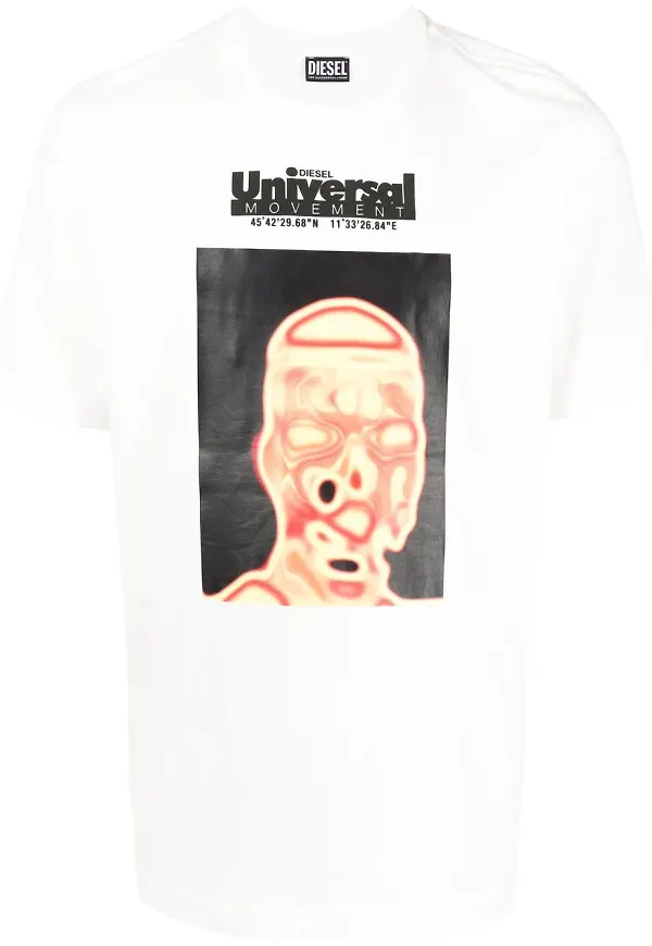 Diesel Universal Movement t-shirt med tryck - Vit