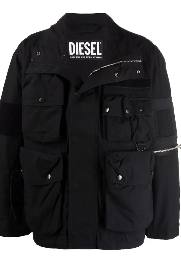 Diesel utility-jacka med fickor - Svart