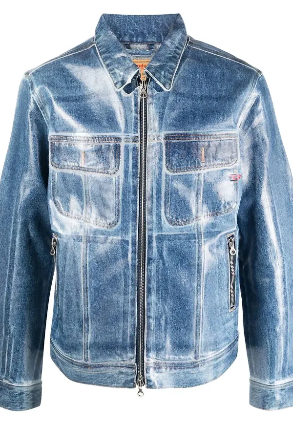 Diesel vaxad jeansjacka - Blå