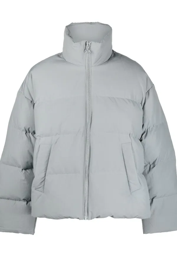 Diesel W-Oval debossed-logo puffer jacket - Grå
