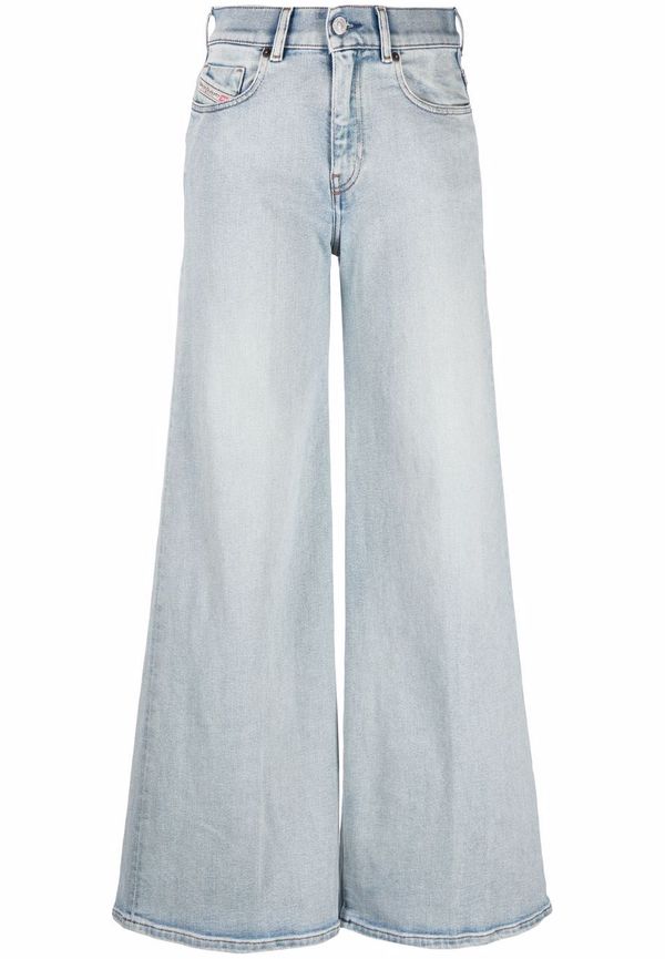 Diesel wide leg-jeans med hög midja - Blå