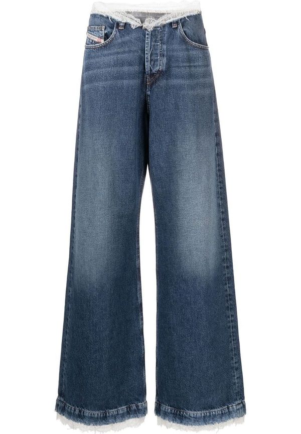 Diesel wide leg-jeans med låg midja - Blå