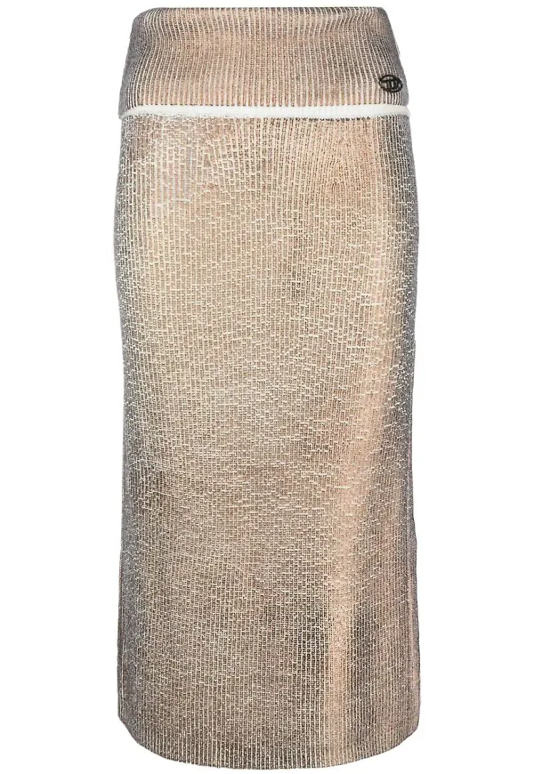 Diesel wool ribbed-knit midi-dress - Neutral