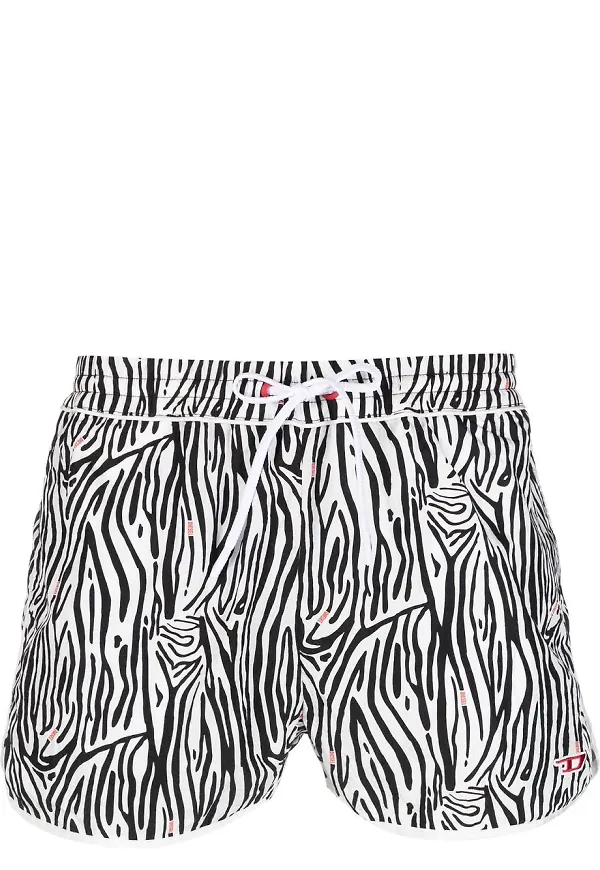Diesel zebramönstrade shorts - Svart