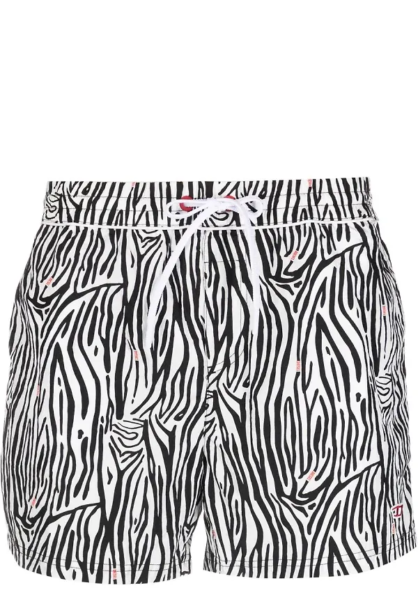 Diesel zebramönstrade shorts - Svart