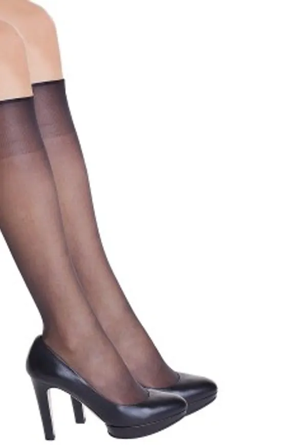 DIM Strumpbyxor 2P Sublim Voile Mi-Bas Knee-high Svart One Size Dam