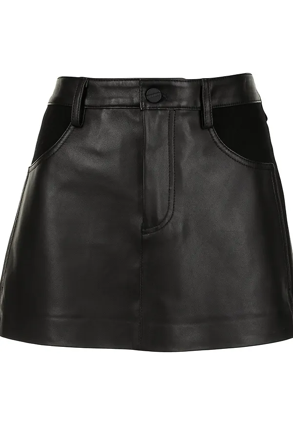 Dion Lee A-linjekjol i läder - Svart