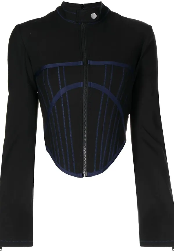 Dion Lee baraxlad korsettjacka - Svart